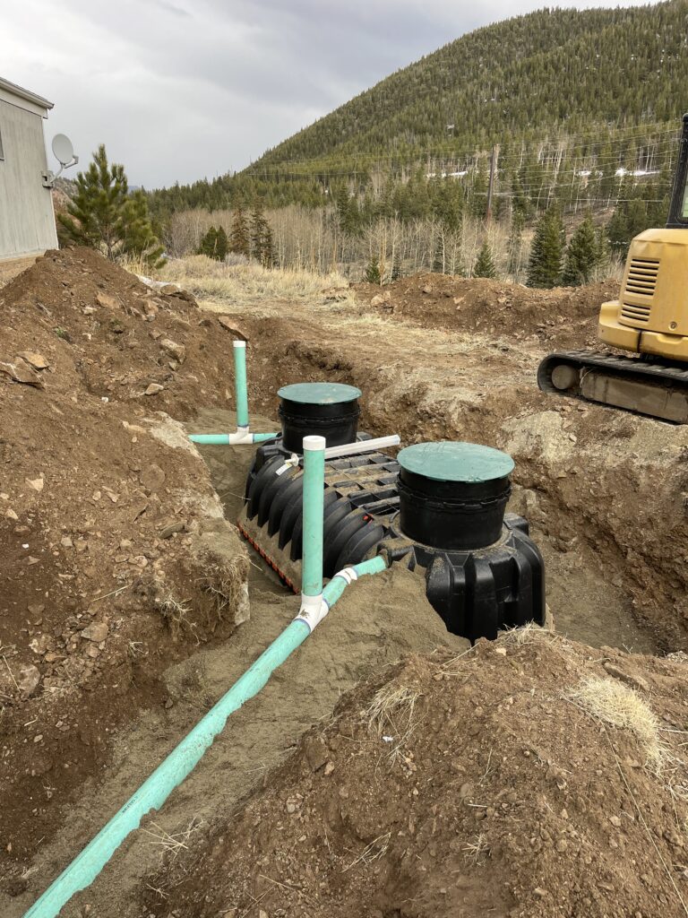 A septic tank in Evergreen being excavated by the South Platte Services team.