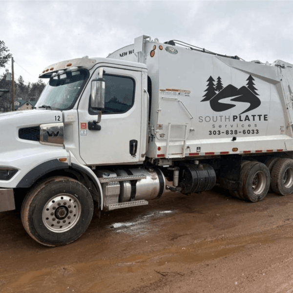A South Platte Services residential trash service truck.